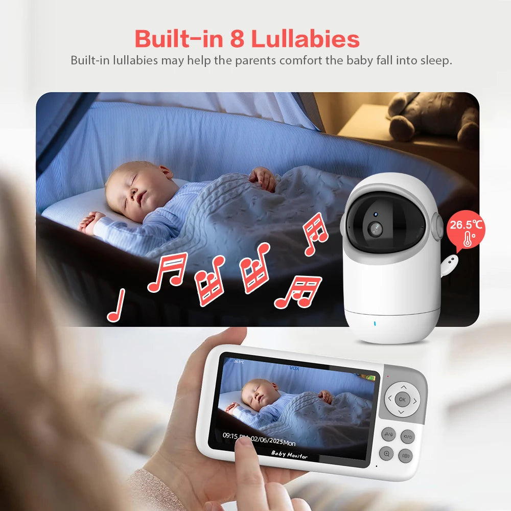 CowLost | vb806-video-baby-monitor-camera-720p-5inch-large-display-3x-zoom-pan-tilt-security-camera-300m-transmissian-distance-2-way-audio |6