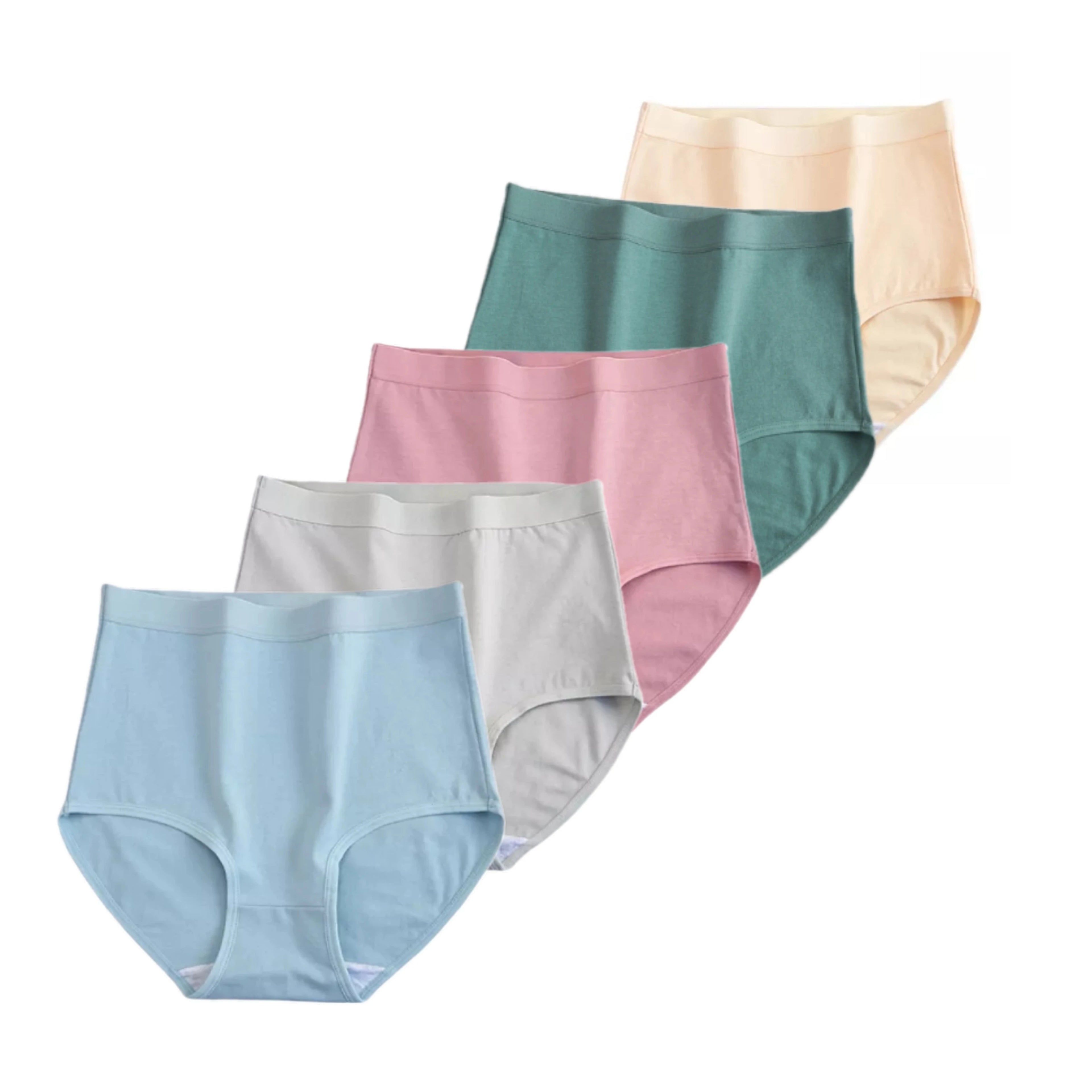 CowLost | product_id-fallsweet-womens-high-waist-cotton-plus-size-briefs-5-pack-m-xxxl |11