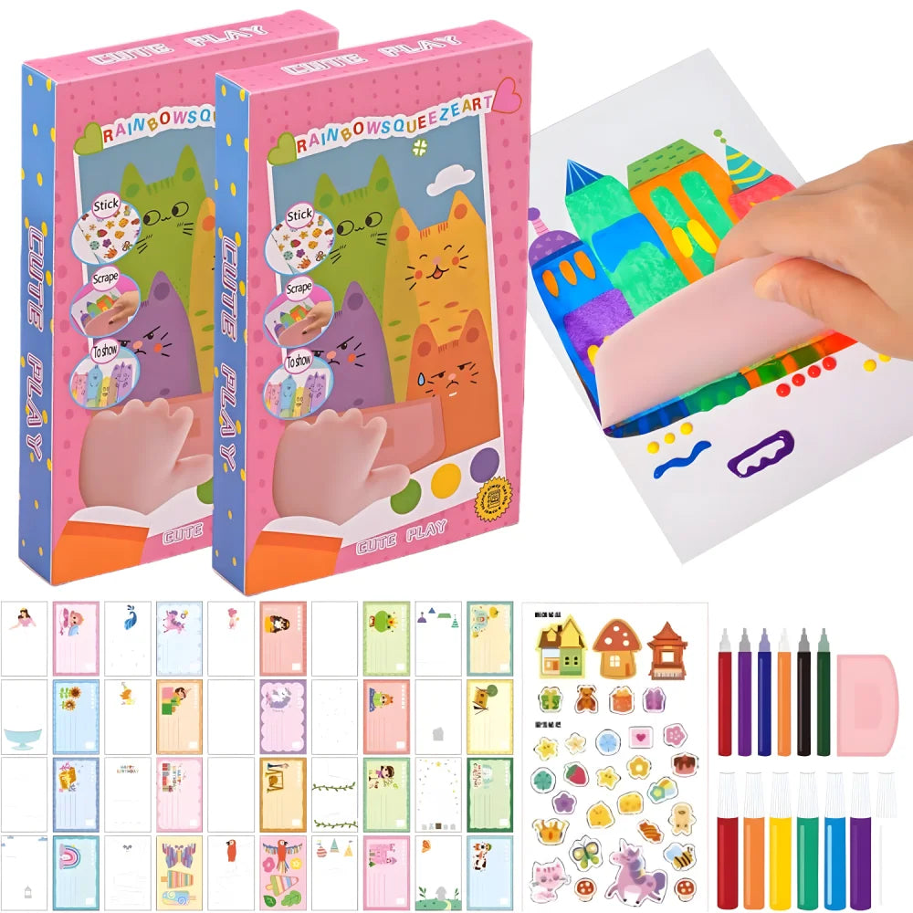 CowLost | color-mixing-tools-product_id-rainbow-magic-scratch-art-set-with-20-sheets-7-color-tools-stickers-creative-christmas-gift |7