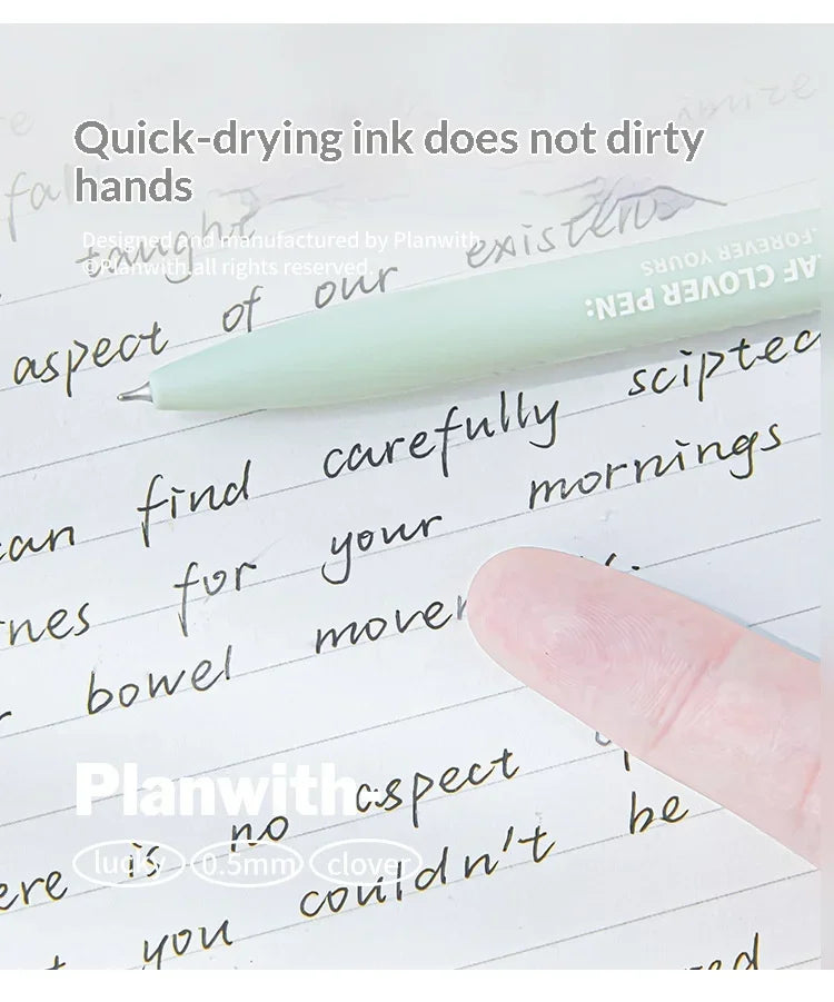 CowLost | product_id-planwith-lucky-clover-0-5mm-carbon-black-gel-pen-no-smudge-smooth-writing-rotary-twist |15