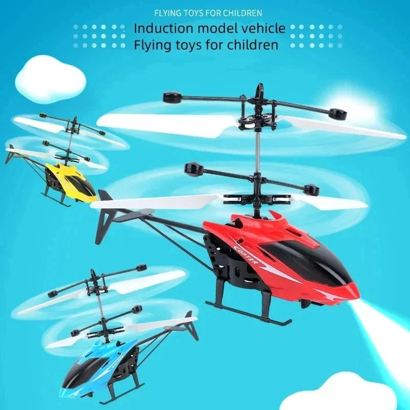 Rechargeable Mini RC Helicopter Drone Safe Fall-Resistant Toy (No Remote Battery)