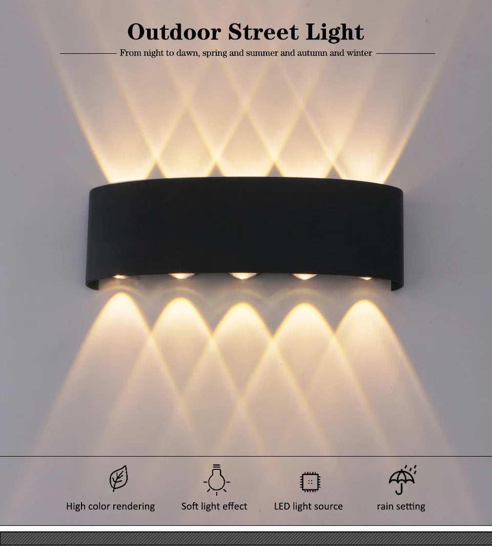 CowLost | product_id-led-wall-lamp-ip65-waterproof-up-down-light-indoor-outdoor-ac110-220v-plastic |7