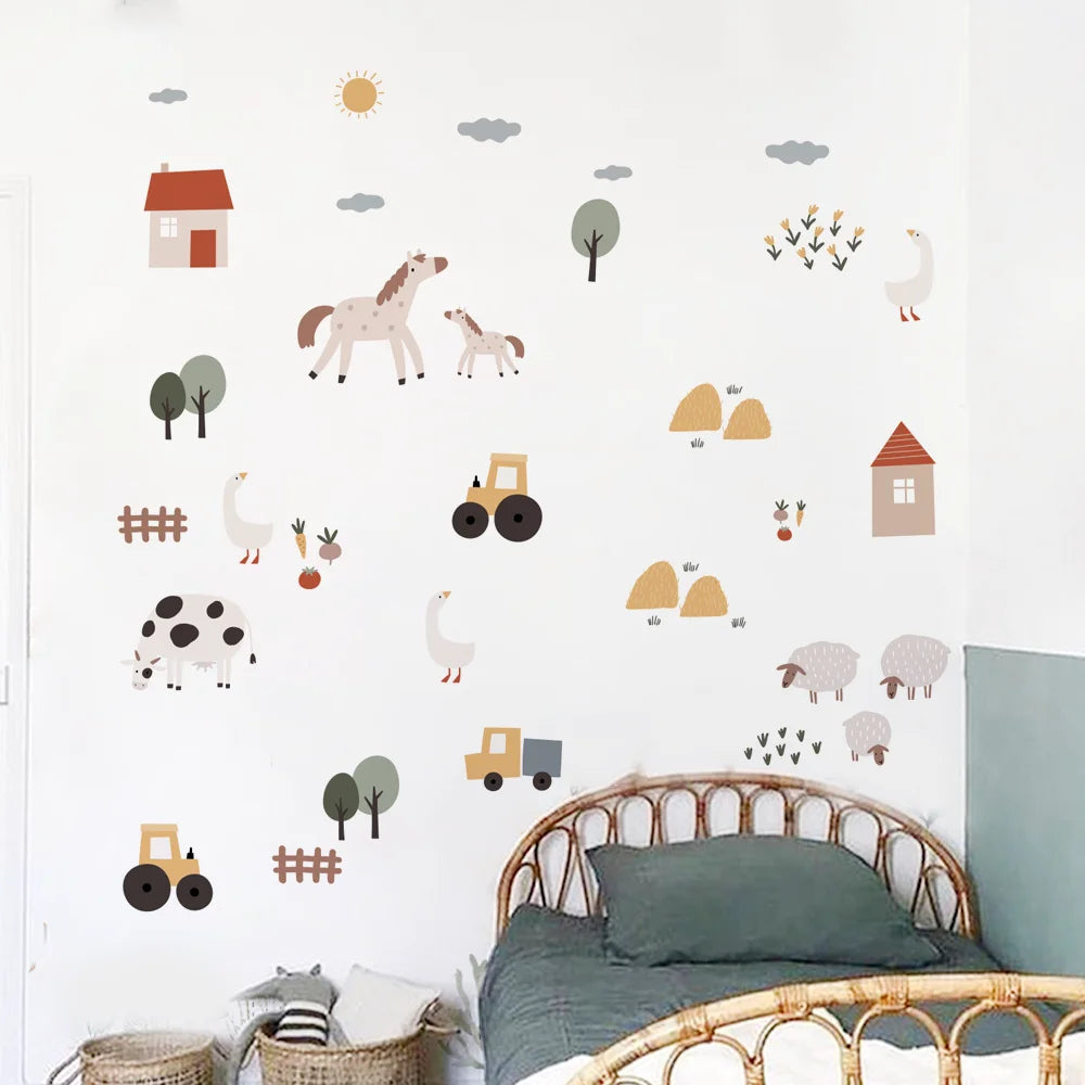 CowLost | wall-decals-product_id-boho-cartoon-cute-cow-farm-animal-vinyl-wall-sticker-removable-nursery-decal |1