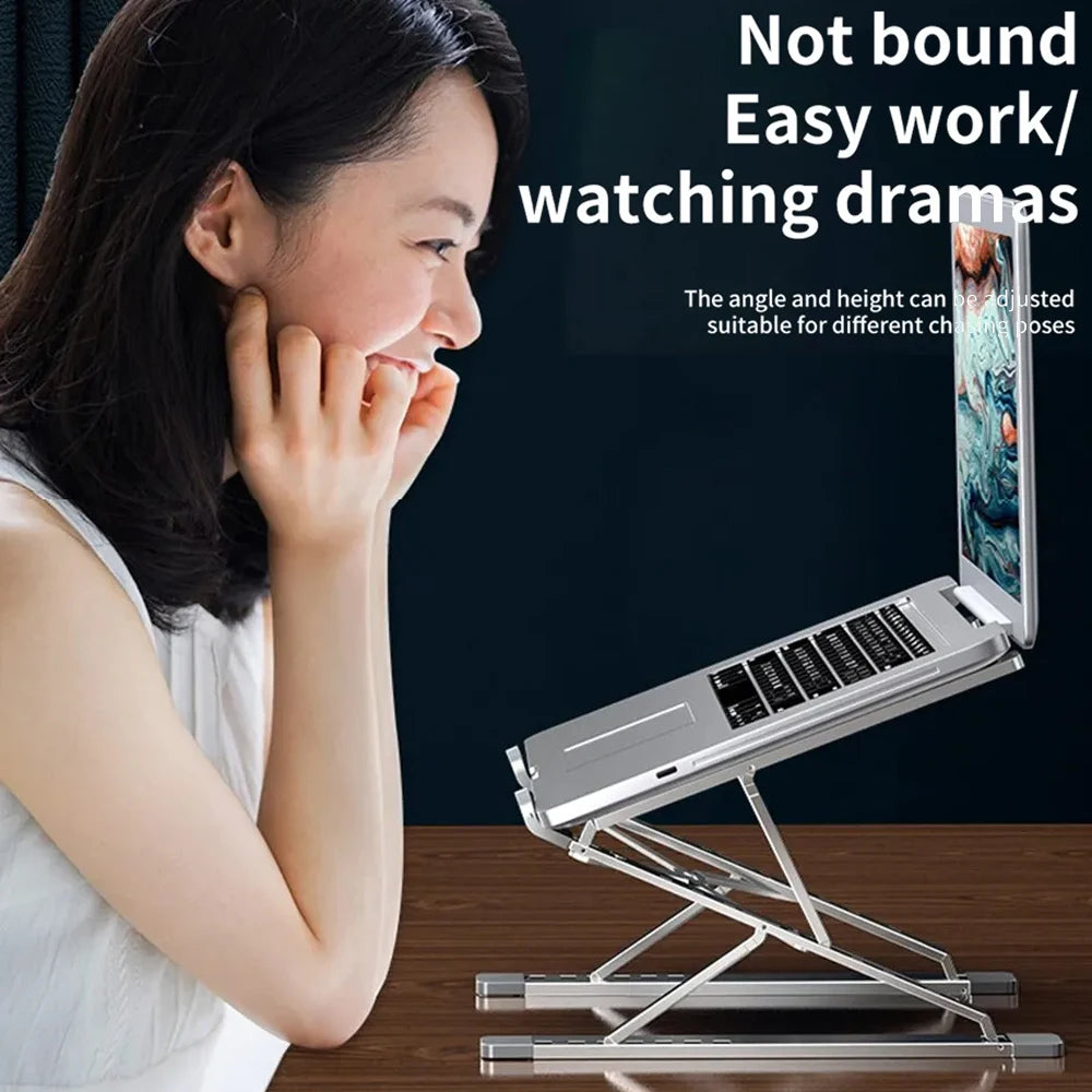 CowLost | aluminum-n8-foldable-laptop-stand-adjustable-portable-notebook-bracket-support |5