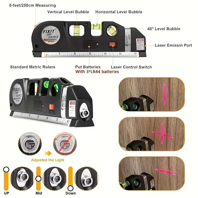 CowLost | product_id-homefish-multipurpose-laser-level-kit-with-cross-line-and-8ft-tape-measure |5