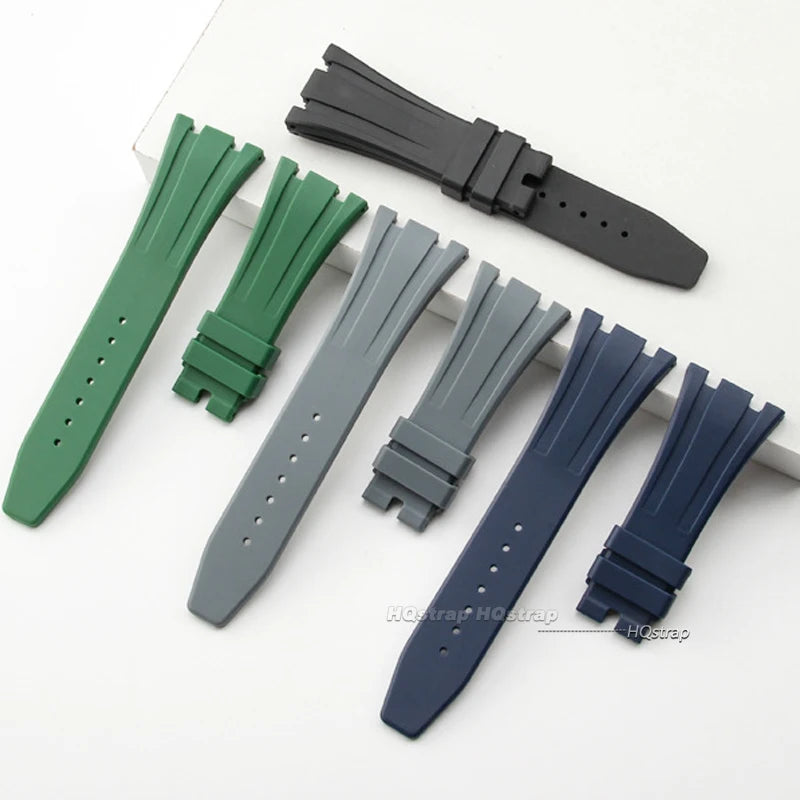 CowLost | product_id-26-27mm-waterproof-soft-silicone-strap-with-link-pin-for-ap-royal-oak-ga2100-ga-2110-replacement-watchband |11