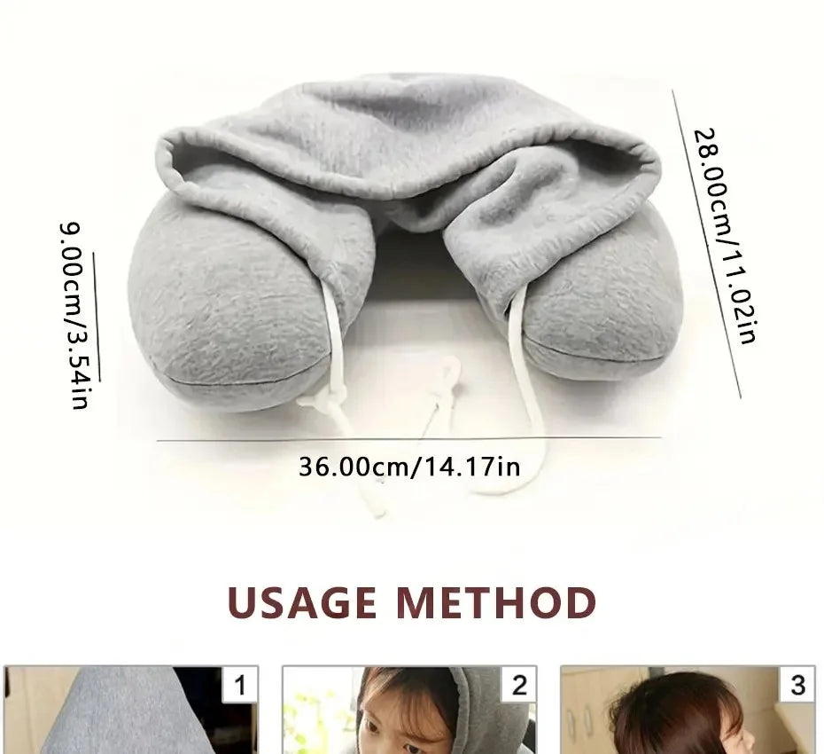 CowLost | travel-pillows-product_id-portable-u-shape-neck-pillow-with-hood-for-travel-and-privacy-protection |8