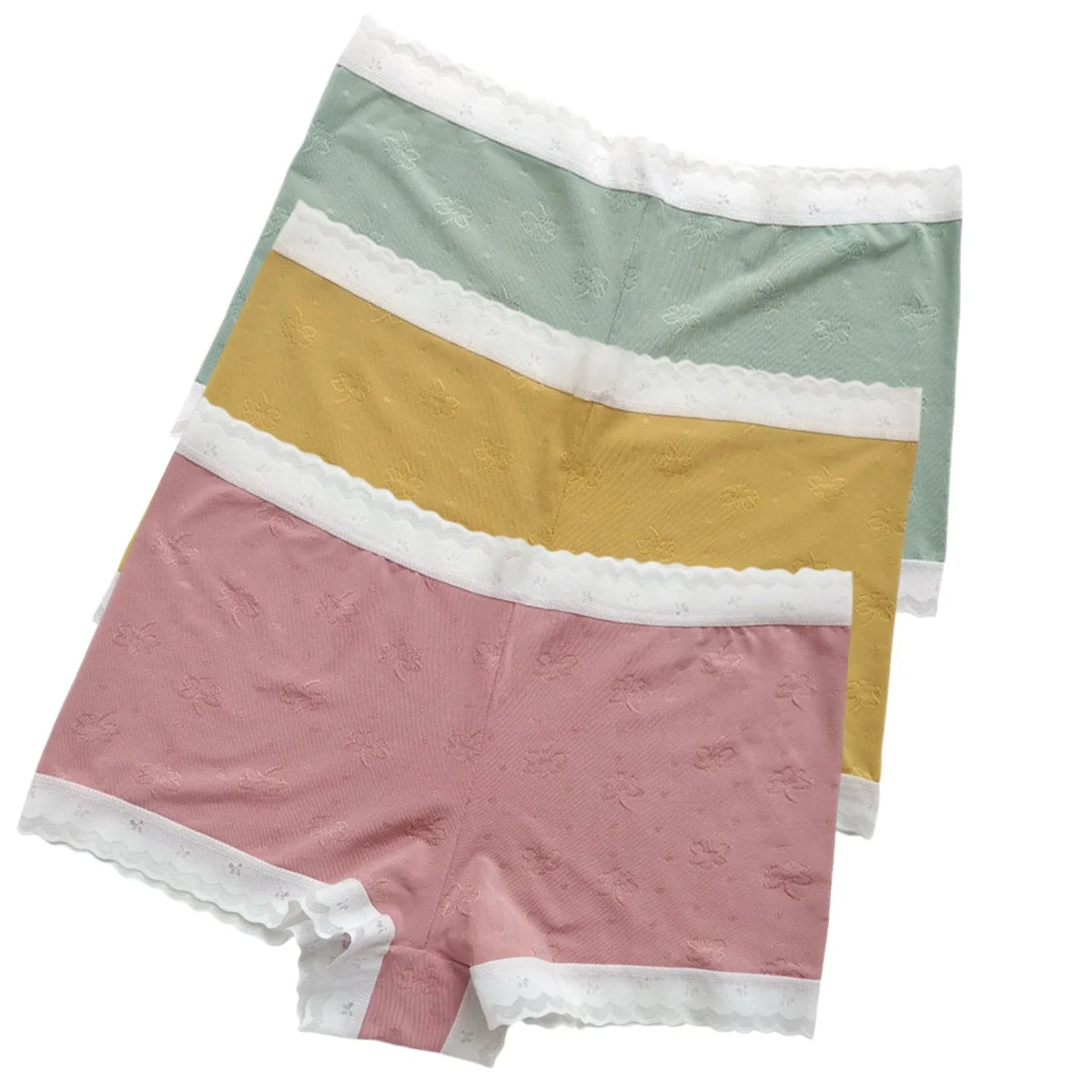 CowLost | product_id-3pcs-women-low-waist-lace-ice-silk-boyshort-panties-m-xl |12