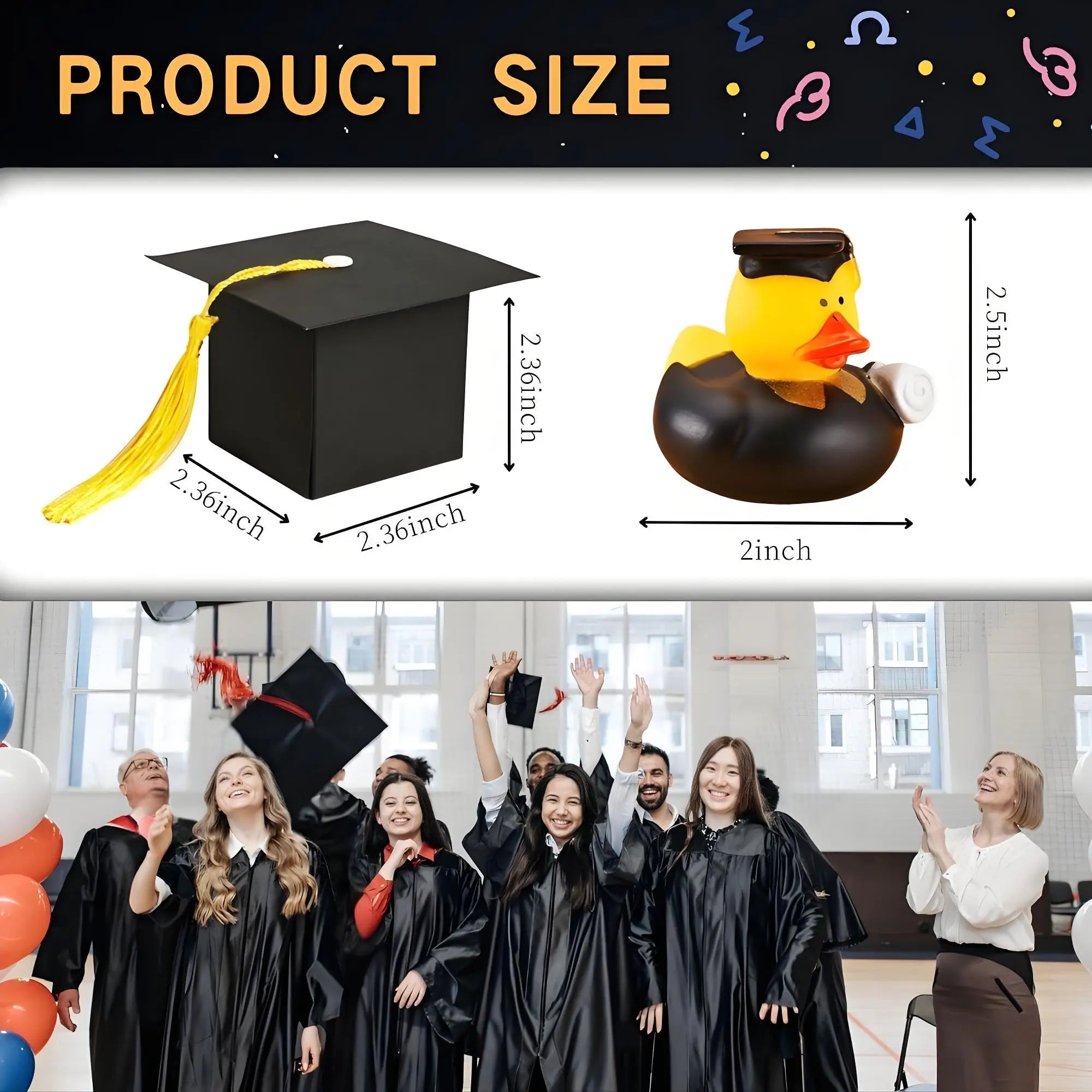 CowLost | product_id-graduation-rubber-duck-sets-with-candy-boxes-and-yellow-tassel-6-12-24-bulk-grad-party-favors |2