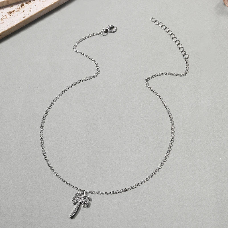 CowLost | coconut-palm-tree-necklace-for-women-exquisite-crystal-zircon-metal-clavicle-chain-choker-summer-beach-ocean-sandy-jewelry |5