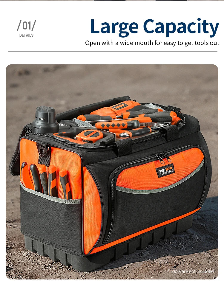 CowLost | product_id-tool-bag-with-molded-base-18-pocket-open-top-organizer-adjustable-shoulder-strap-heavy-duty |8