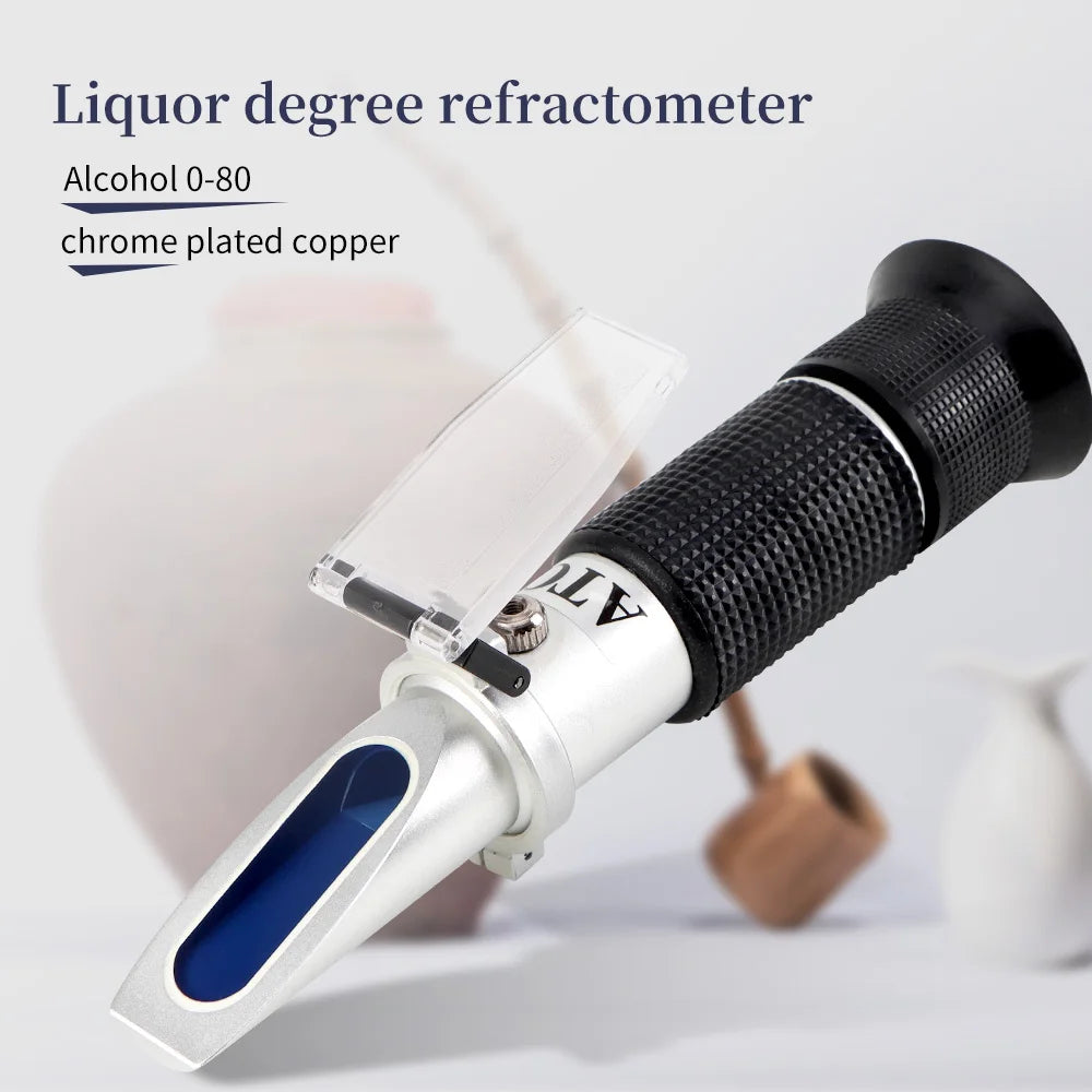 Handheld 0-80% Alcohol Refractometer ATC for Liquor and Spirits Concentration Testing
