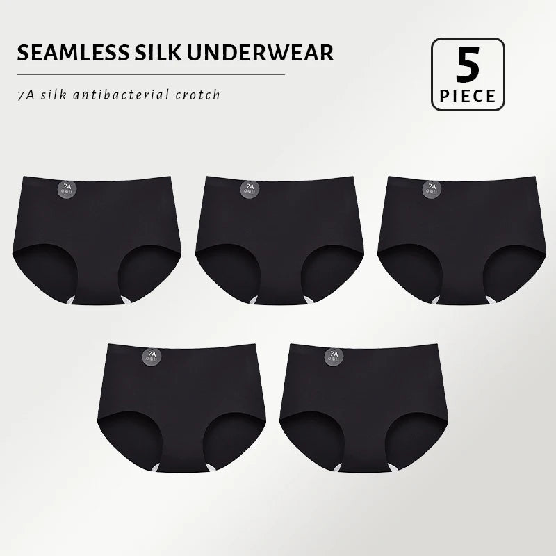 CowLost | product_id-5pcs-seamless-ultra-thin-high-elastic-mulberry-silk-womens-briefs |11