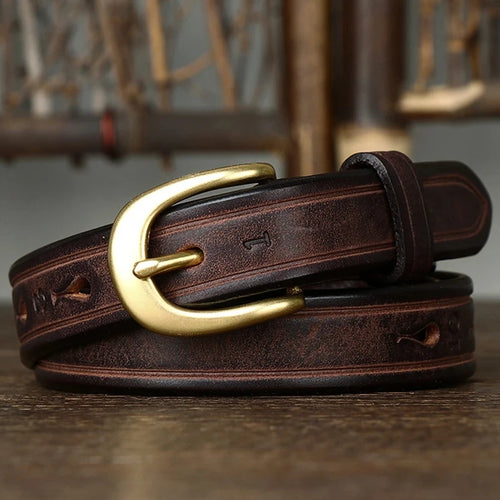 CowLost | 2-4cm-width-copper-buckle-cowskin-genuine-leather-belts-for-women |2