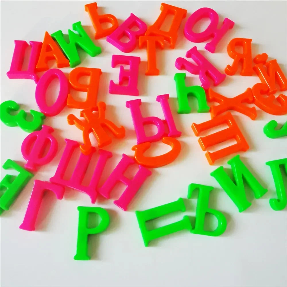 Russian Alphabet Magnetic Letters Fridge Magnets Educational Toy for Kids