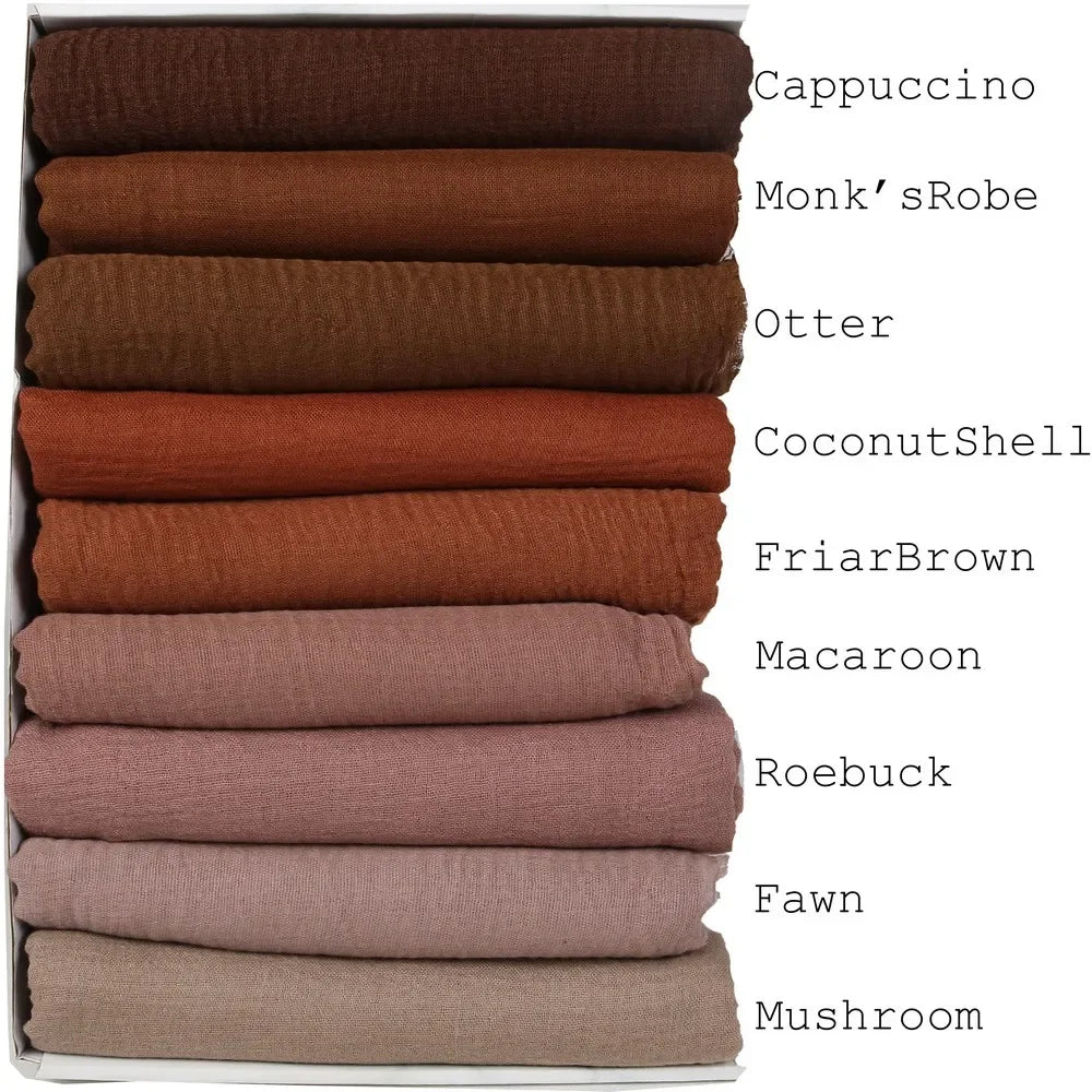 180X90CM Muslim Women Crinkle Hijab Soft Cotton Scarf
