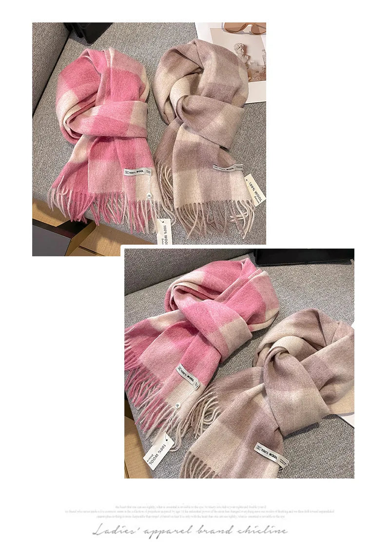 CowLost | australian-wool-winter-plaid-cashmere-scarf |19