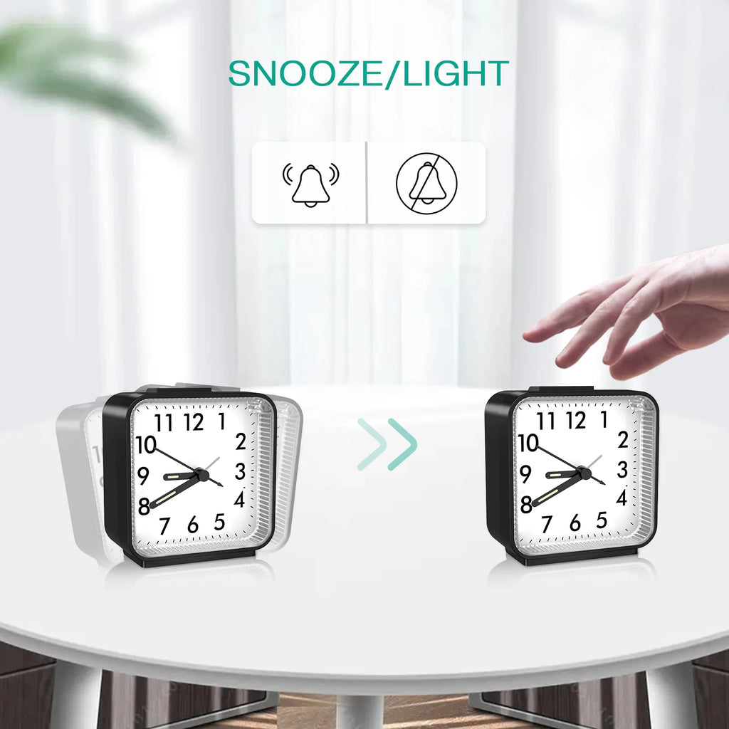 ORIA Analog Mechanical Alarm Clock Small Portable Bedside Desk Clock 4 Colors