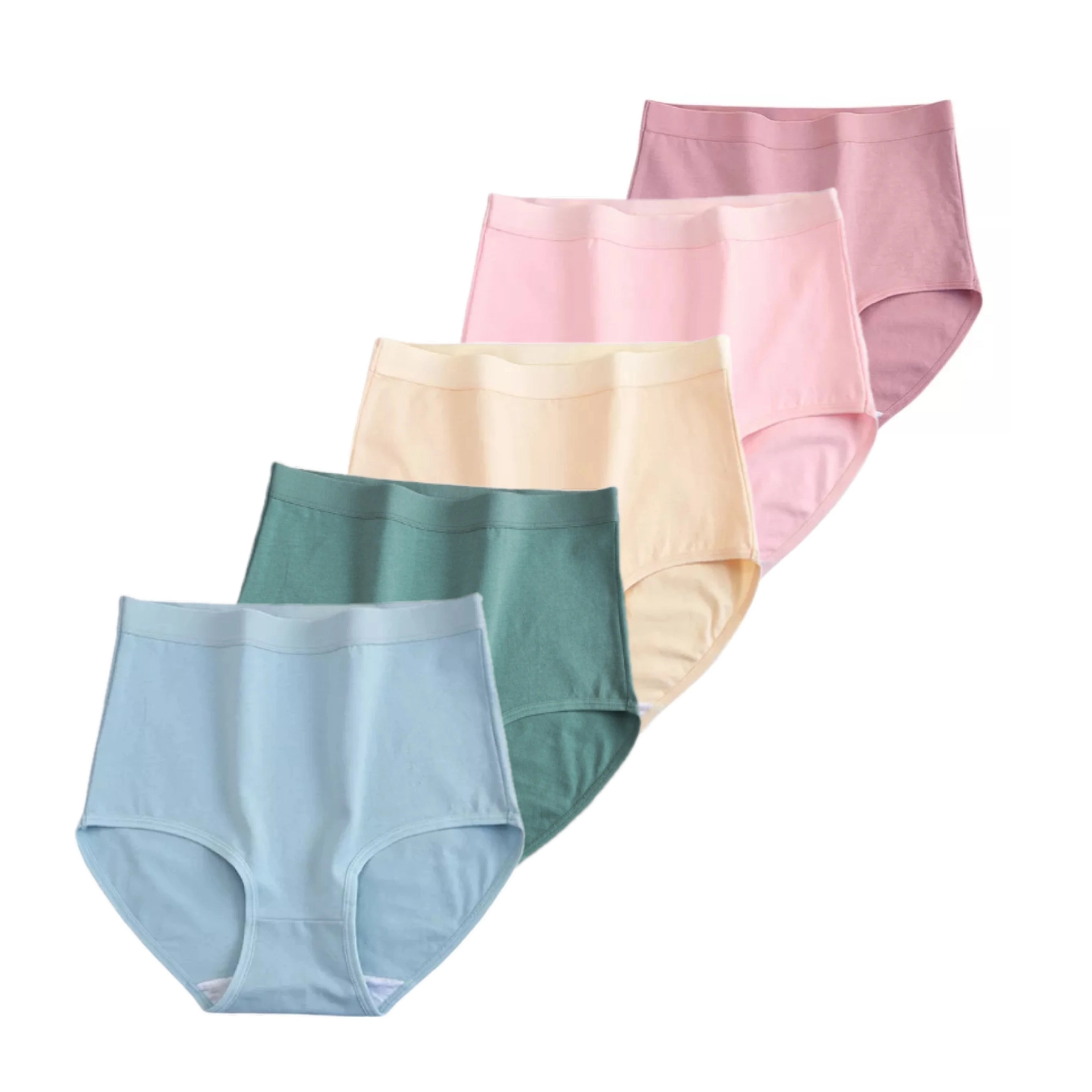 CowLost | product_id-fallsweet-womens-high-waist-cotton-plus-size-briefs-5-pack-m-xxxl |22