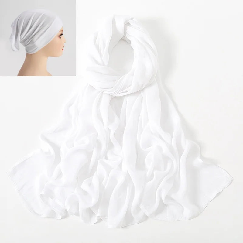 CowLost | 2pcs-set-hijab-matching-color-jersey-cap-lady-plain-viscose |20
