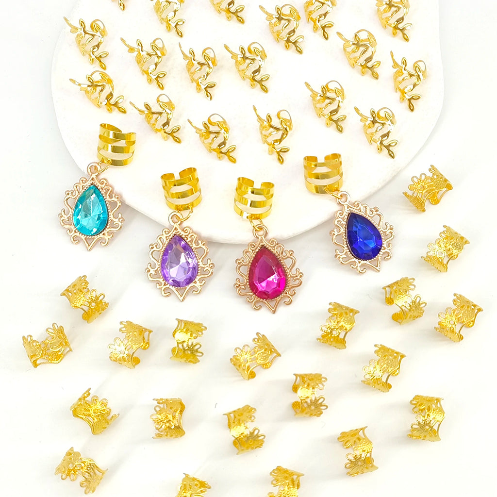 CowLost | 44pcs-gorgeous-gemstone-dreadloc-hair-jewelry-accessories |6