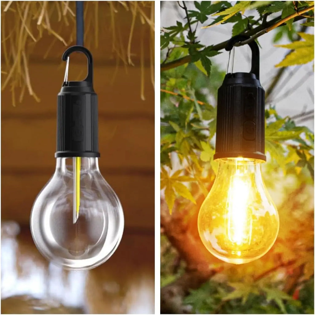 Camping Rechargeable Waterproof LED Tent Lights with Hook, 1/2/4pcs, 3 Modes for Hiking & Backpacking