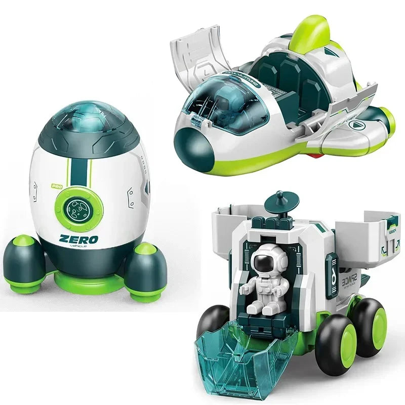 Children's Space Puzzle Toy Car Astronaut Rocket Model Gift for Boys