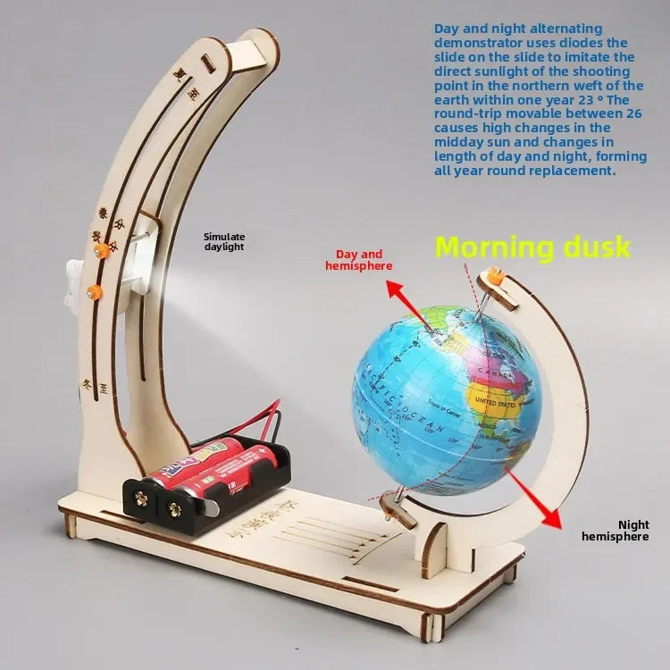 Kids Science DIY Day Night Globe Educational Physics Learning Kit Toy