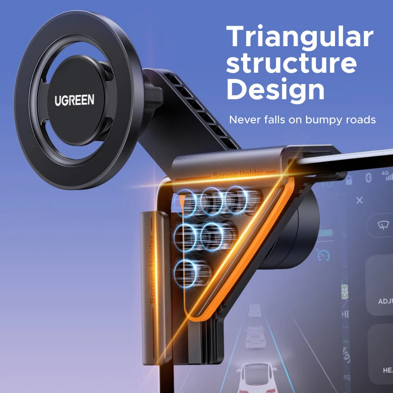 CowLost | ugreen-magnetic-phone-holder-for-tesla-car-touchscreen-triangular-structure |3