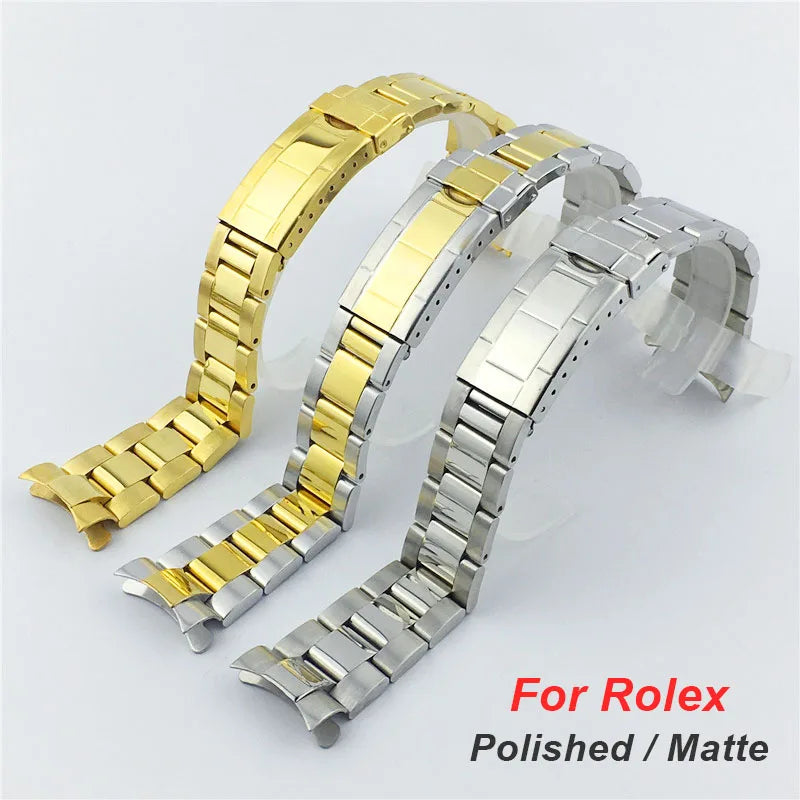 CowLost | bracelets-product_id-20mm-stainless-steel-watch-strap-for-rolex-submariner-daytona-with-diving-buckle-silver-gold |8