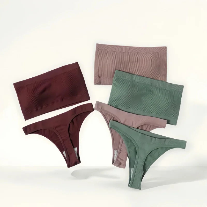 CowLost | product_id-women-seamless-strapless-wire-free-push-up-bra-brazilian-panty-set |1