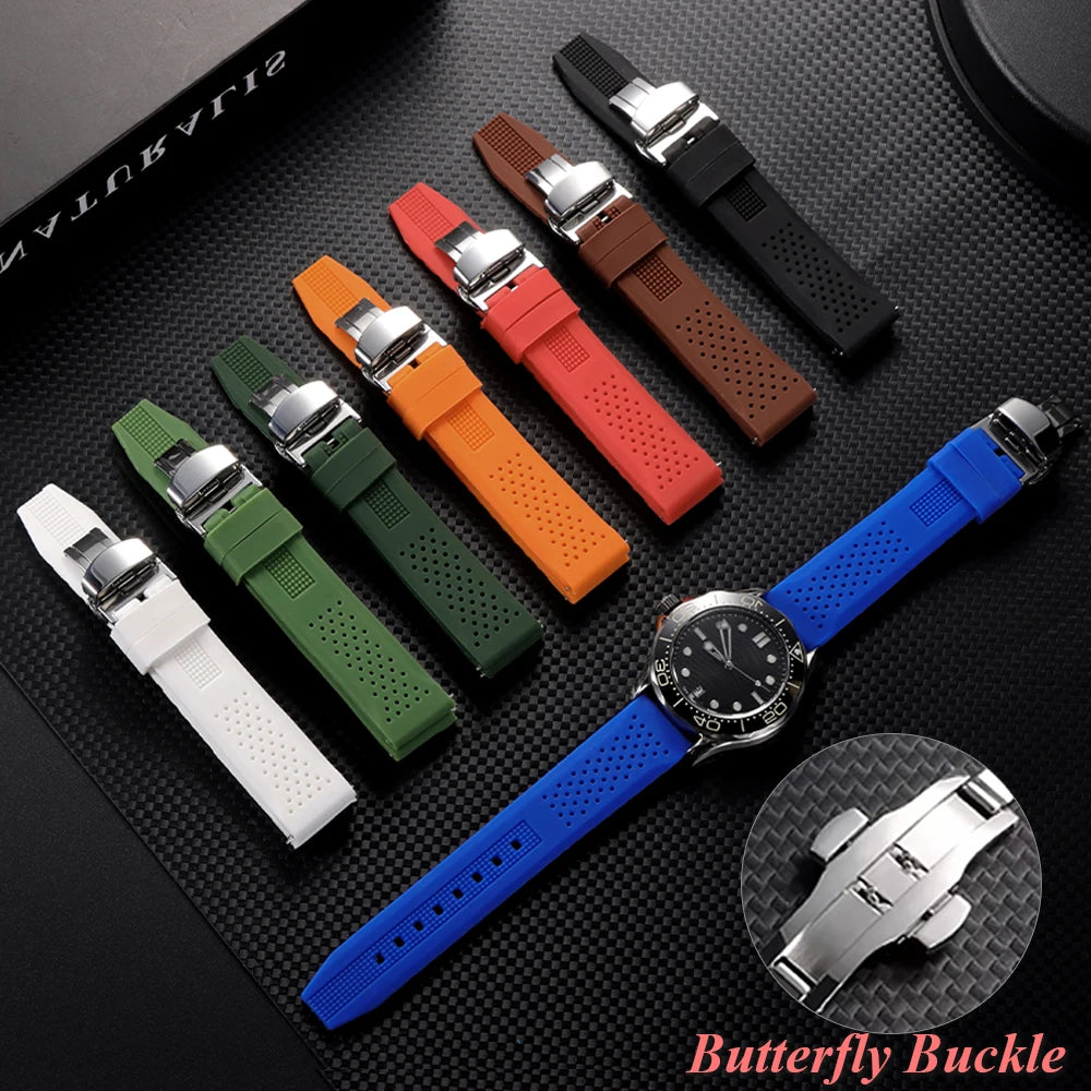 CowLost | product_id-silicone-rubber-watch-band-16-24mm-with-butterfly-buckle-quick-release-for-seiko-sport-strap |1