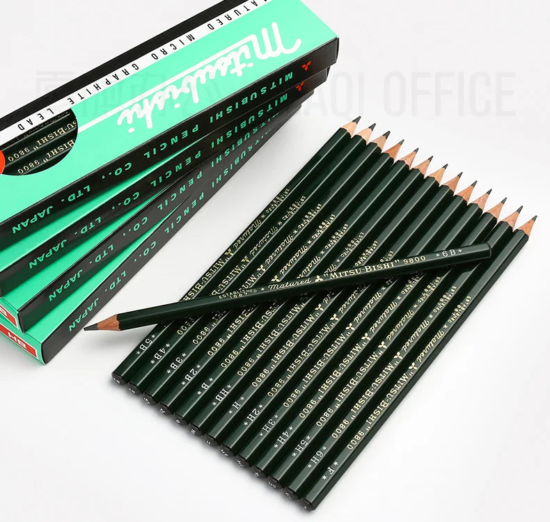 CowLost | product_id-uni-japanese-12pcs-9800-hb-14b-professional-sketch-pencil-set |8