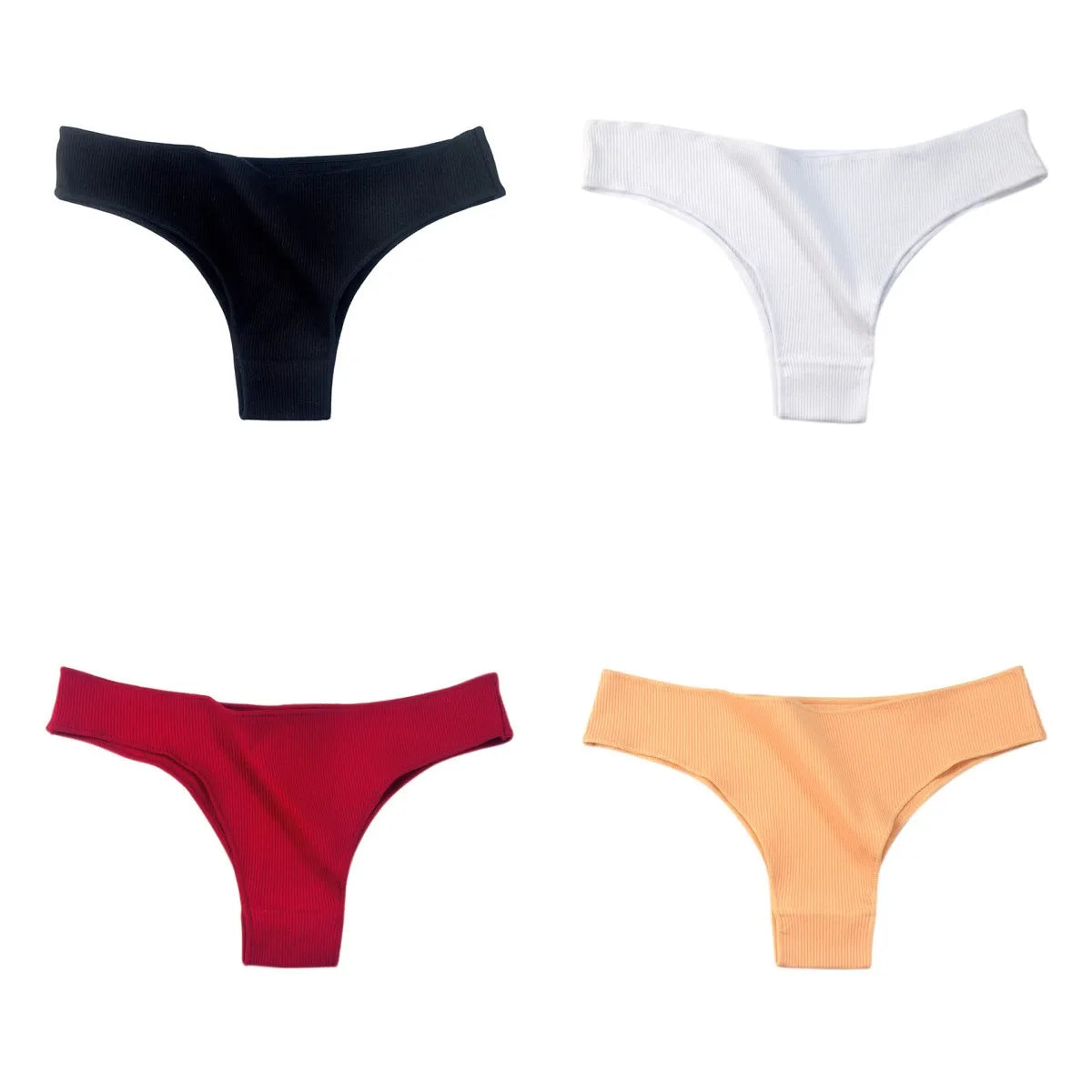 CowLost | product_id-4-pack-womens-cotton-breathable-low-waist-solid-briefs-m-xl |13