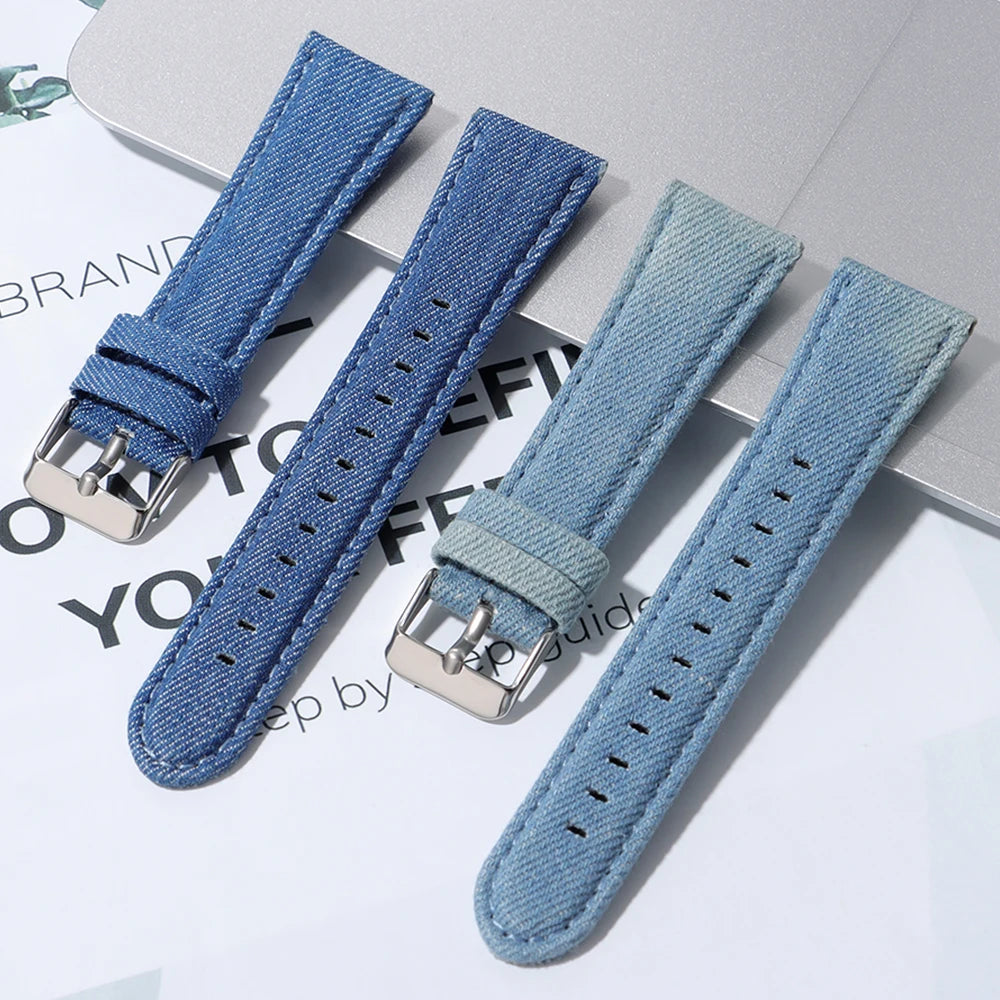 CowLost | product_id-hqstrap-retro-nylon-denim-watch-strap-22mm-24mm-black-light-blue-unisex |1