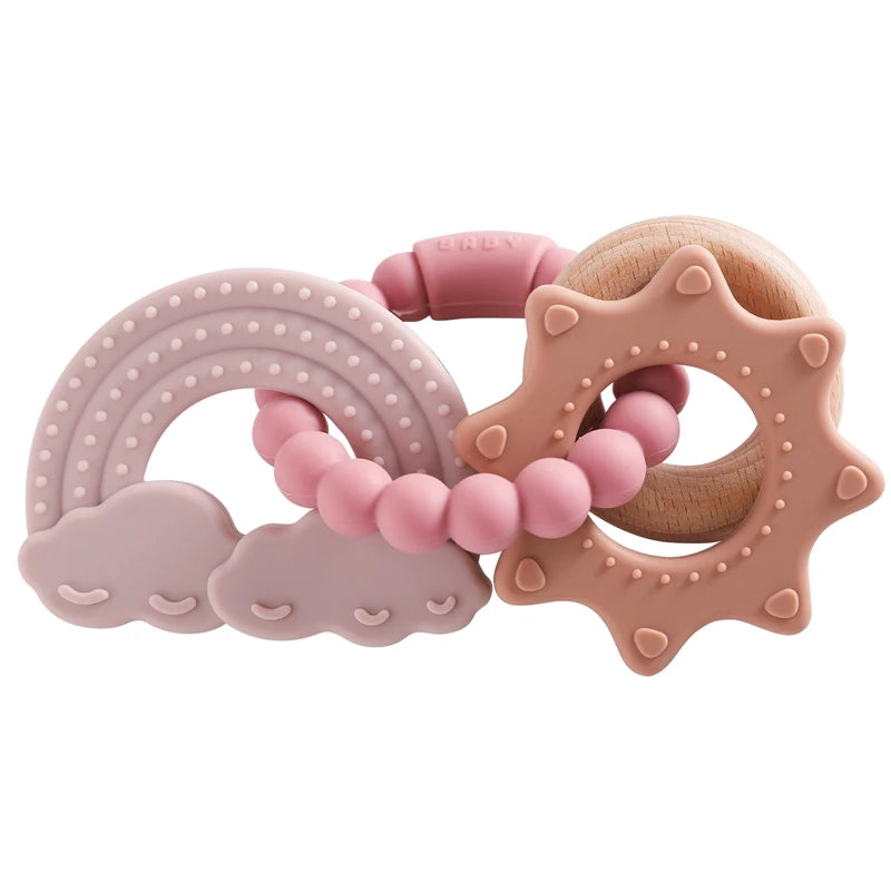 1pc Silicone Teether, Food Grade Baby 0-12 Toys