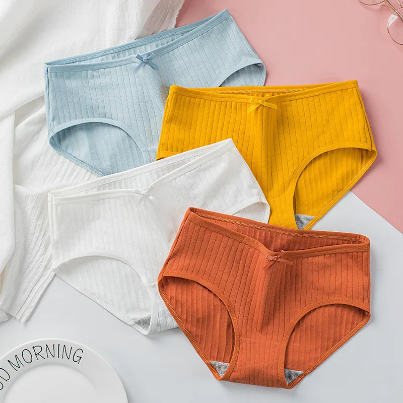 CowLost | product_id-3pcs-women-low-waist-solid-briefs-breathable-cotton-panties |8