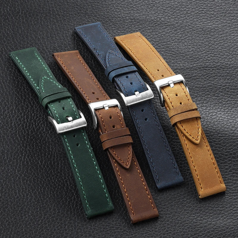 CowLost | bracelets-product_id-handmade-genuine-leather-watchband-vintage-brown-black-18-22mm-quick-release-cowhide-strap |1