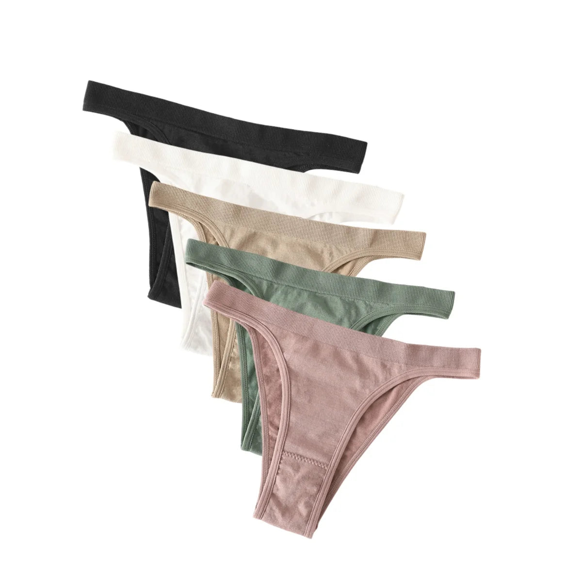 CowLost | product_id-5pcs-women-seamless-brazilian-high-leg-solid-color-panties |23