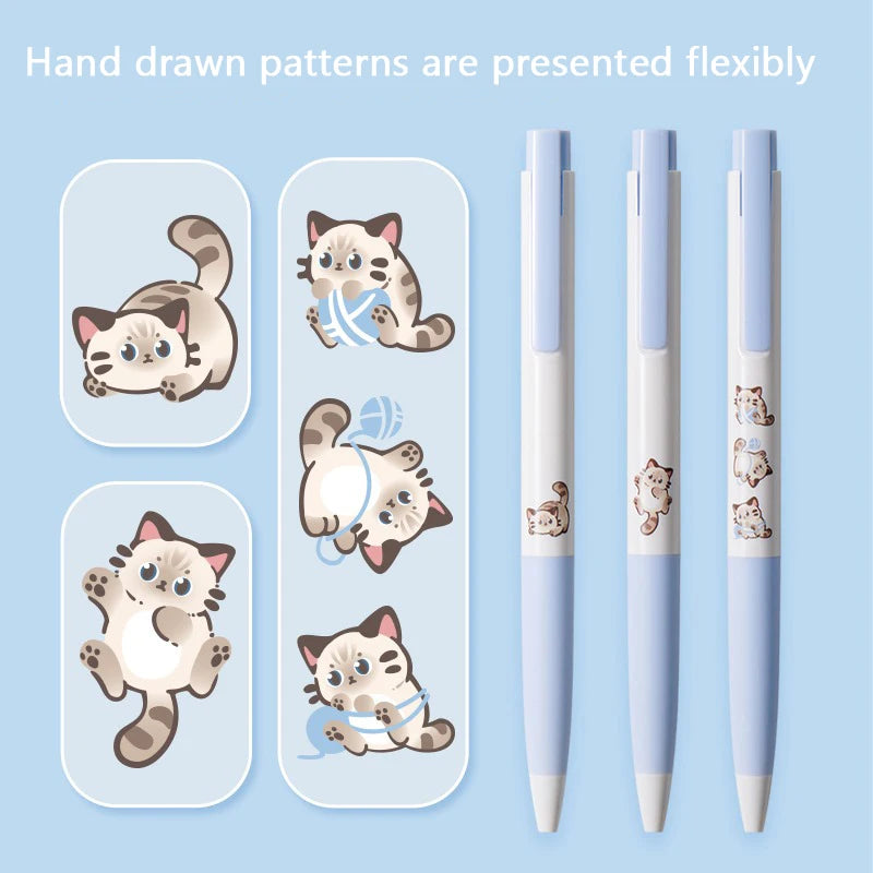 CowLost | product_id-kaco-k7-kawaii-gel-pen-0-5mm-black-ink-cute-cat-design-quick-dry-stationery |2