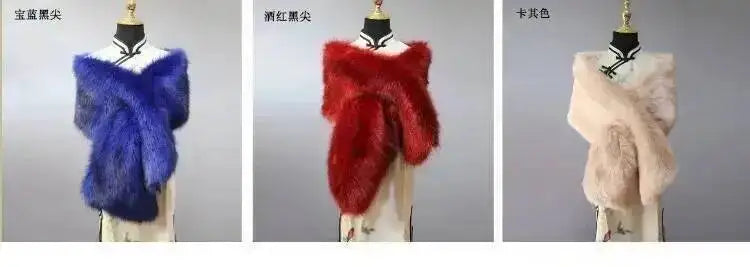CowLost | 32-colors-165-30cm-women-luxury-warm-faux-fox-fur-shawl-winter-ladies-plush-scarf |6