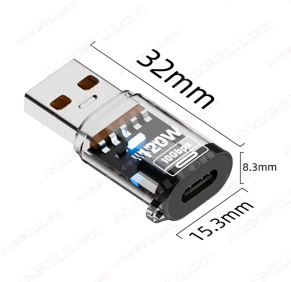CowLost | product_id-120w-usb-3-2-gen2-male-to-type-c-female-otg-fast-charging-adapter-for-iphone-16-15-xiaomi-tablet |16