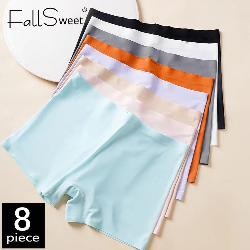 CowLost | fallsweet-8pcs-anti-see-through-ice-silk-breathable-seamless-panties-for-woman-soft-breathable-underwear-sexy-female-lingerie |1