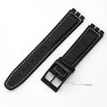 CowLost | bracelets-product_id-17mm-genuine-leather-watch-strap-for-swatch-lychee-band-brown-unisex-wristband |8