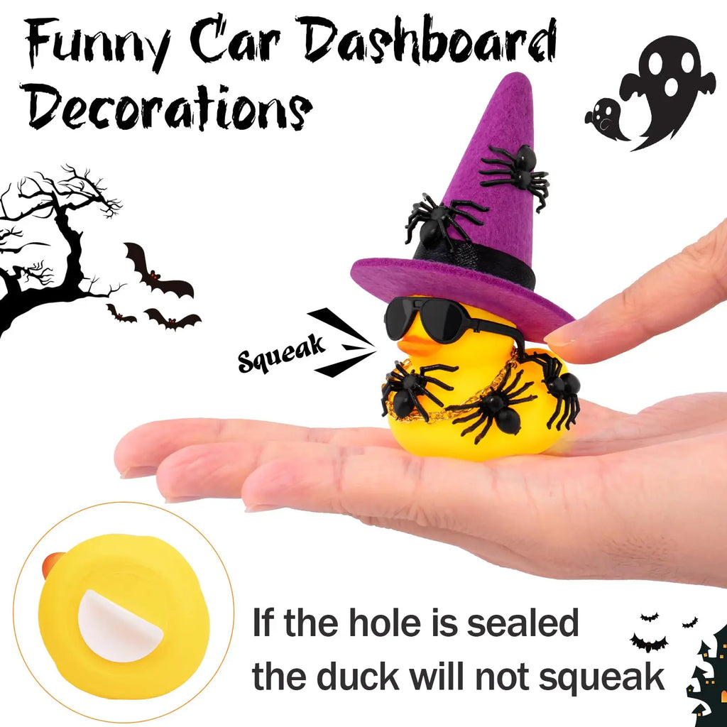 CowLost | product_id-halloween-spider-cowboy-rubber-duck-car-dashboard-office-desk-decoration |5