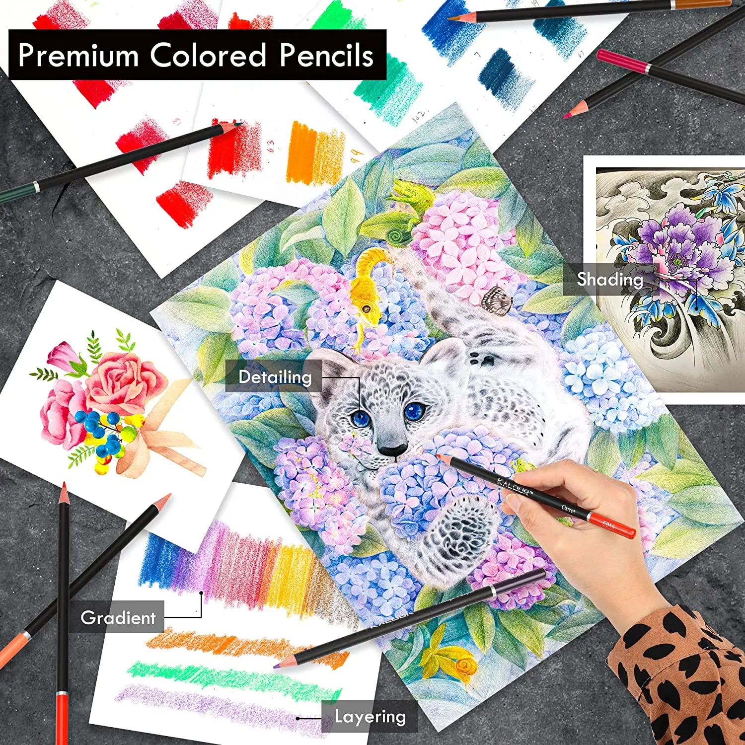 CowLost | art-pencils-product_id-96-piece-premium-drawing-pencil-set-with-72-colored-pencils-and-24-sketch-pencils-in-zippered-case |3