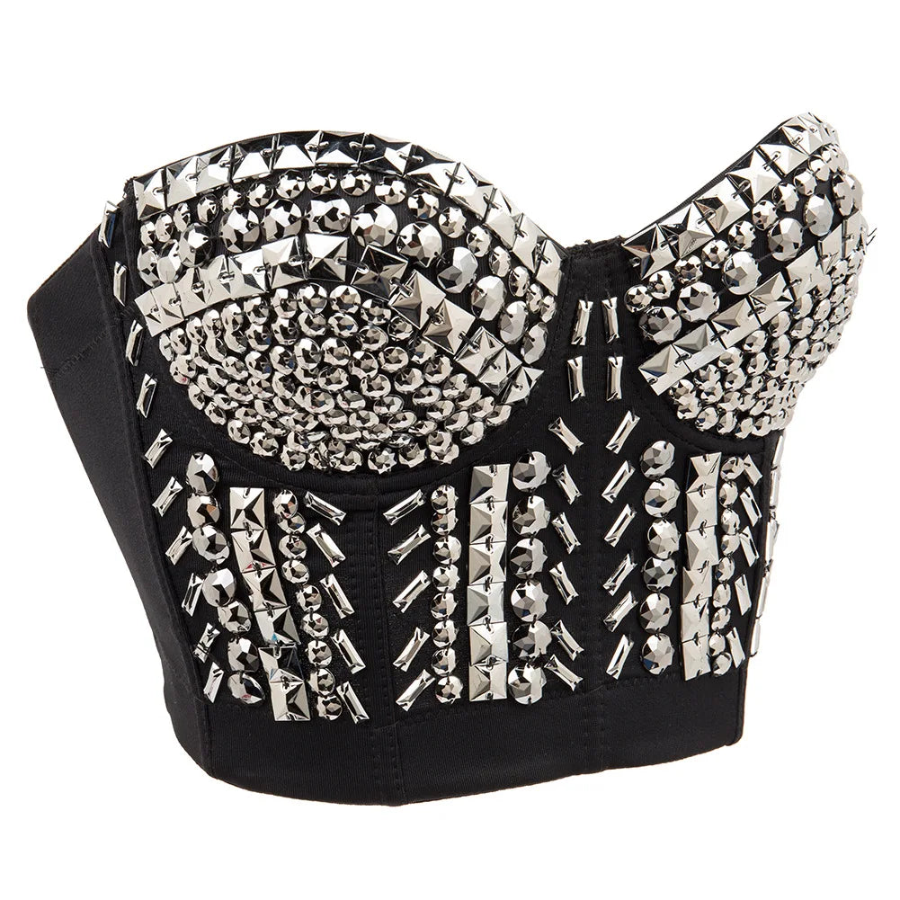 CowLost | activewear-pants-grey-beaded-gems-luxury-sexy-push-up-bra-for-women |2