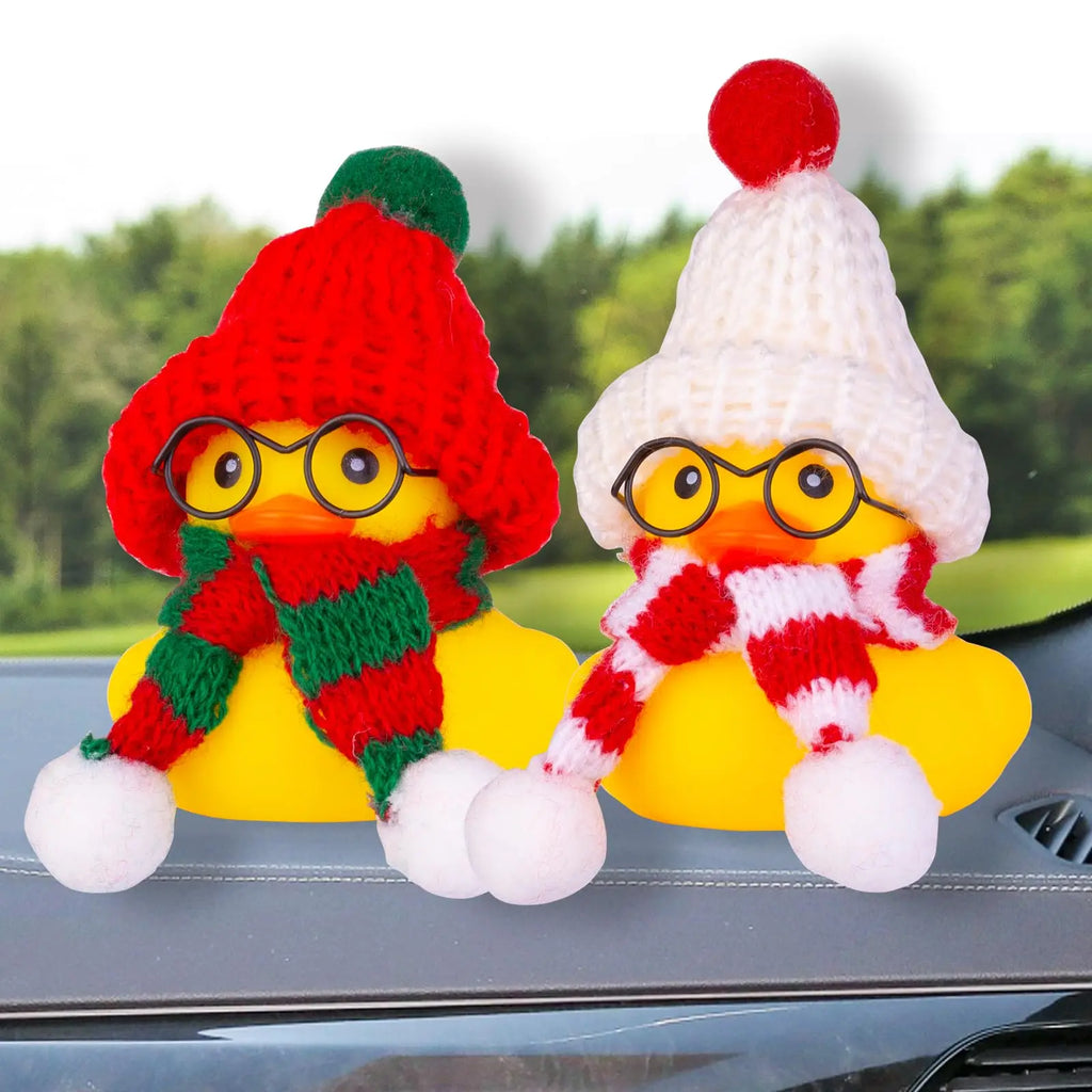 CowLost | product_id-2-pack-car-rubber-ducks-dashboard-decorations-with-mini-beanie-hats-scarves-and-sunglasses |6