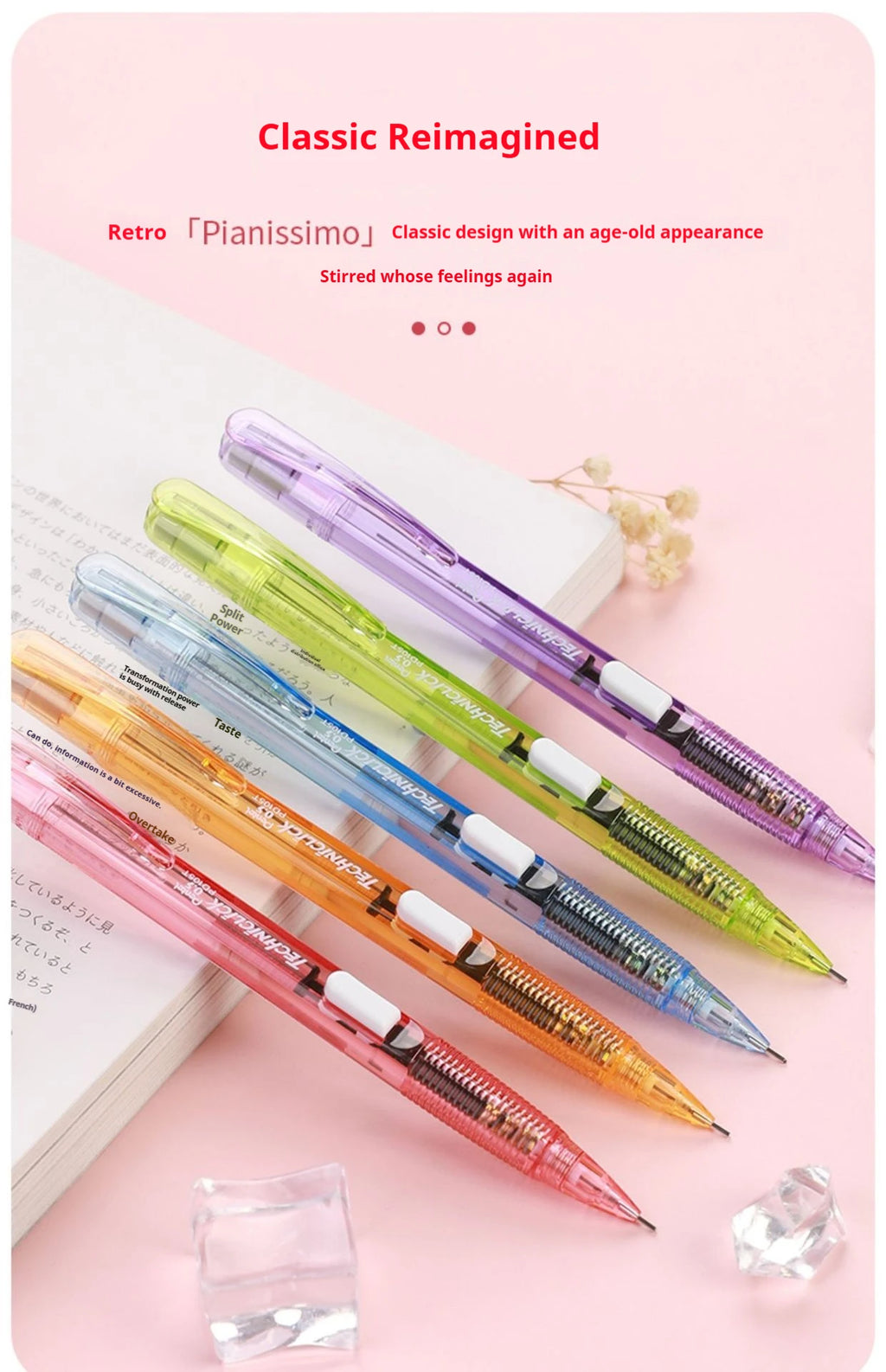 CowLost | product_id-pentel-pd105t-0-5mm-mechanical-pencil-break-resistant-lead-color-blocked-transparent-side-smooth-writing |10