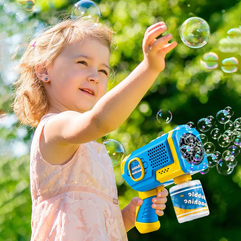 Space Electric Automatic Bubble Gun Toy for Kids Outdoor Summer Games
